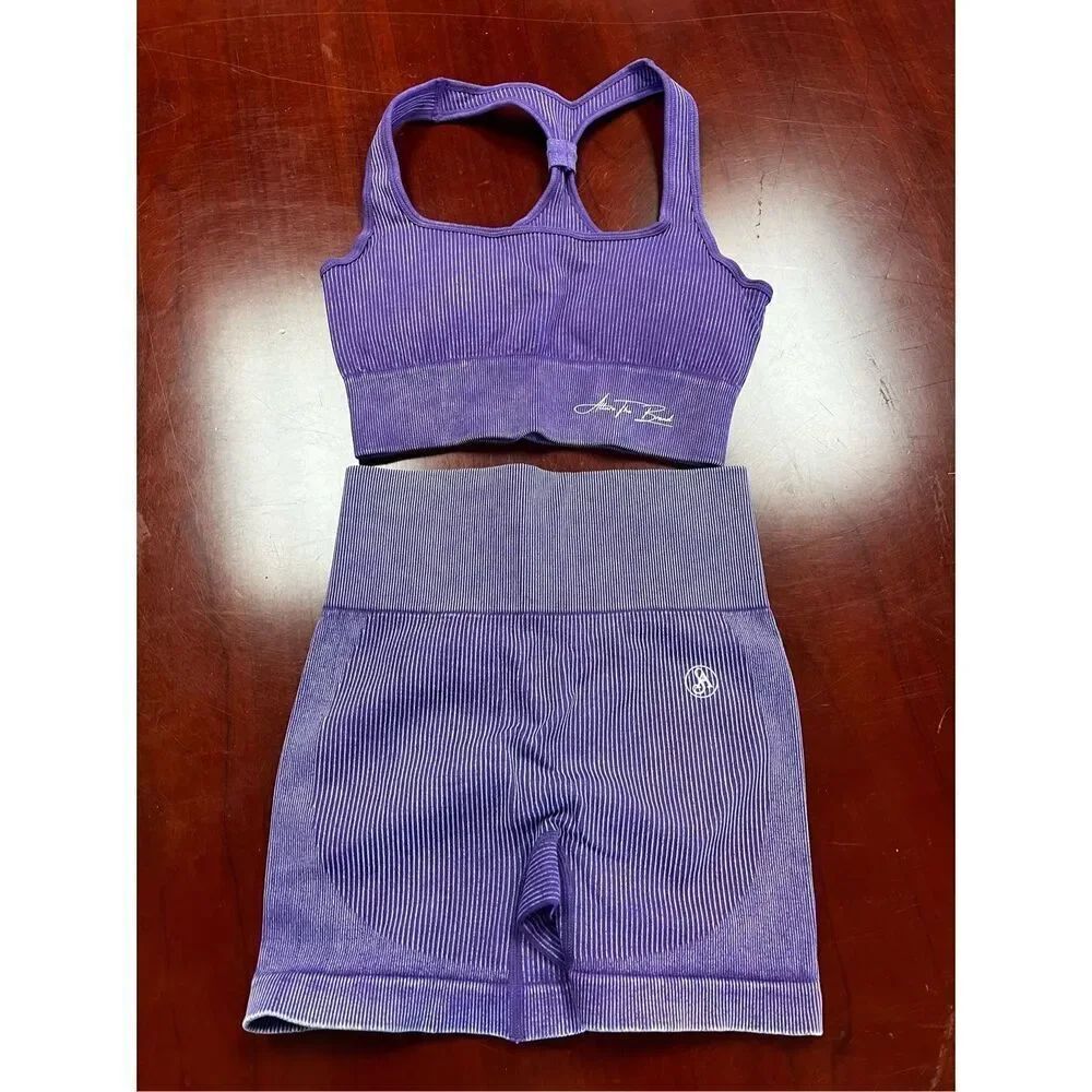 Allure the Brand Purple Sports Bra & Contour Shorts in S EUC